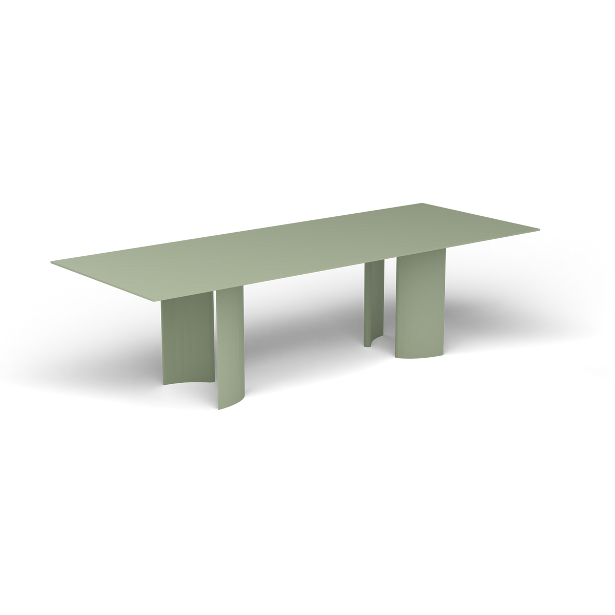 Naca Rechthoekige Eettafel, 260 × 100 × 72 cm, Green Tea, Gelakt aluminium (volgt onderstelkleur)