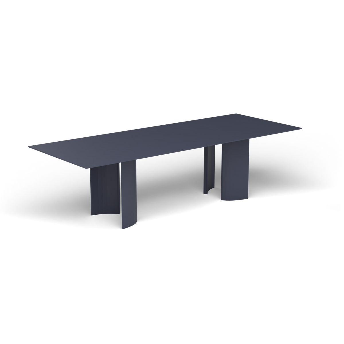 Naca Rechthoekige Eettafel, 260 × 100 × 72 cm, Grey Blue, Gelakt aluminium (volgt onderstelkleur)