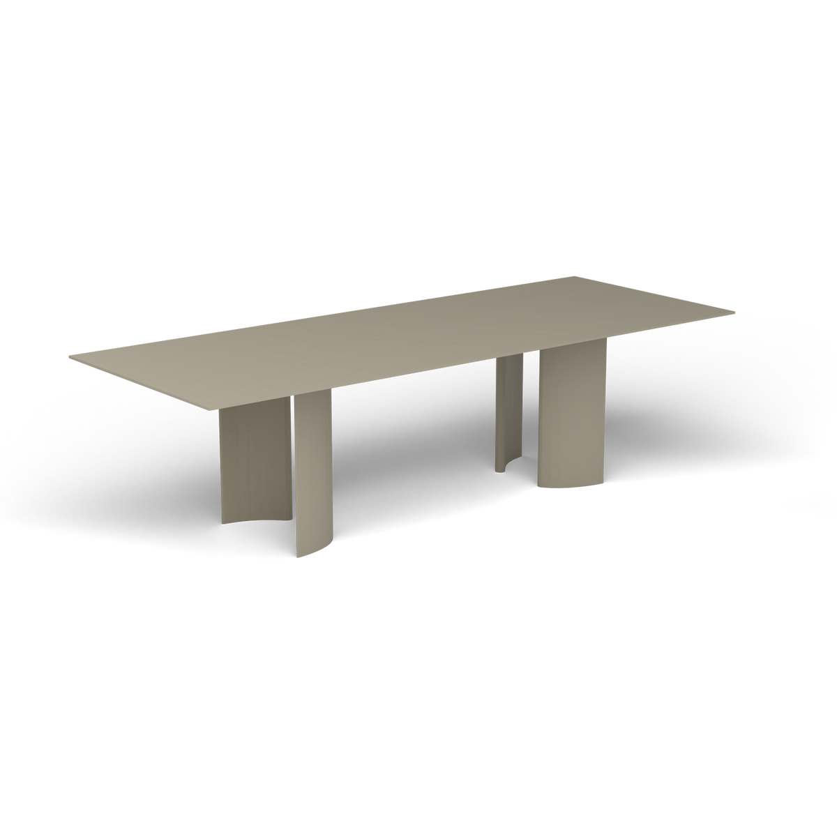Naca Rechthoekige Eettafel, 260 × 100 × 72 cm, Pearly Gold, Gelakt aluminium (volgt onderstelkleur)