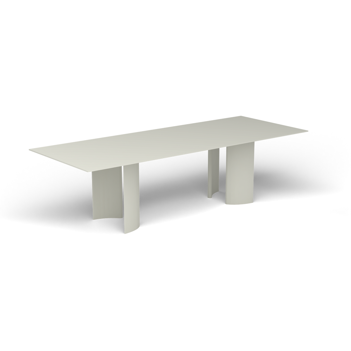Naca Rechthoekige Eettafel, 260 × 100 × 72 cm, Powder Grey, Gelakt aluminium (volgt onderstelkleur)