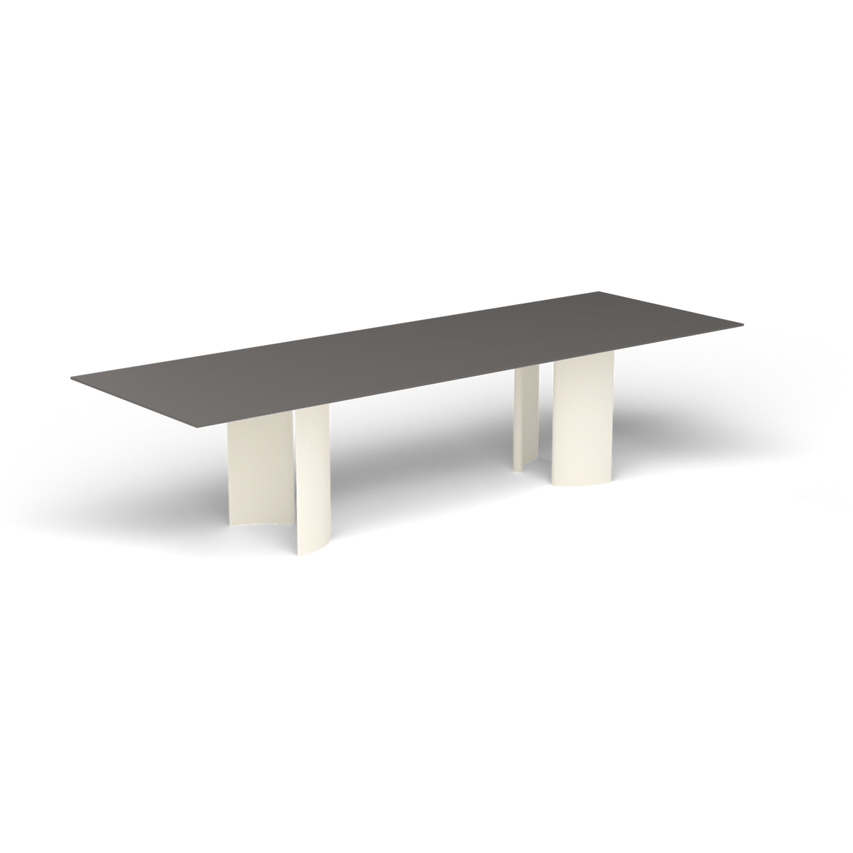 Naca Rechthoekige Eettafel, 300 × 100 × 72 cm, Antique White, Aluminium speckled Anthracite