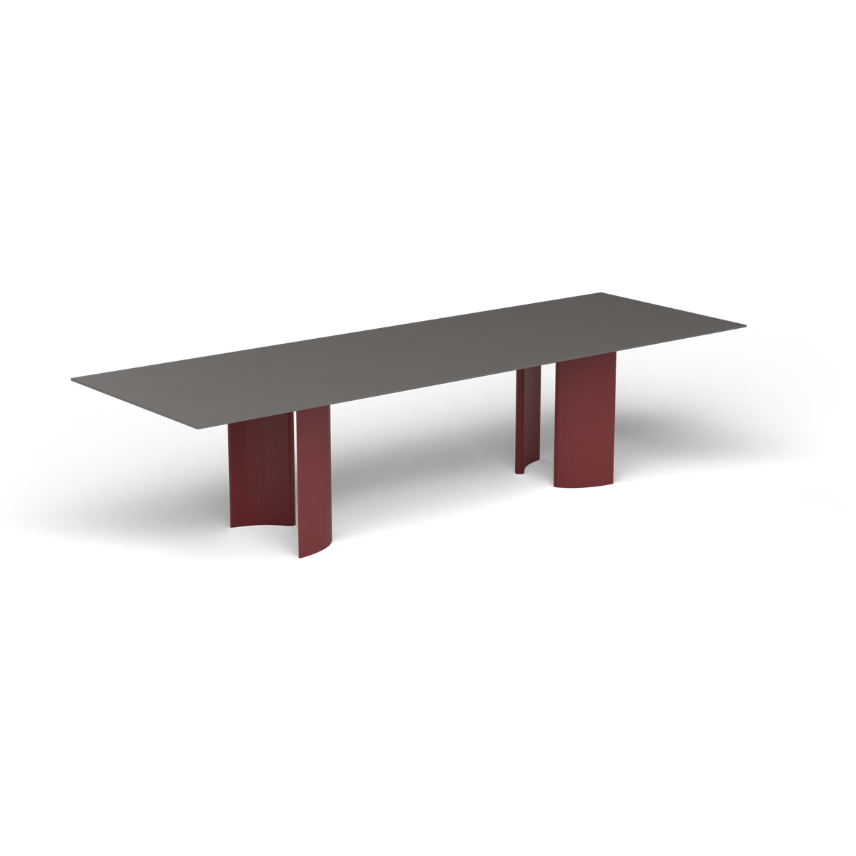 Naca Rechthoekige Eettafel, 300 × 100 × 72 cm, Autumn Red, Aluminium speckled Anthracite