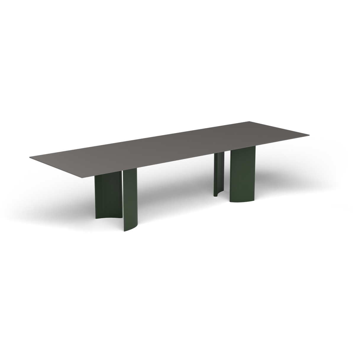Naca Rechthoekige Eettafel, 300 × 100 × 72 cm, Bottle Green, Aluminium speckled Anthracite