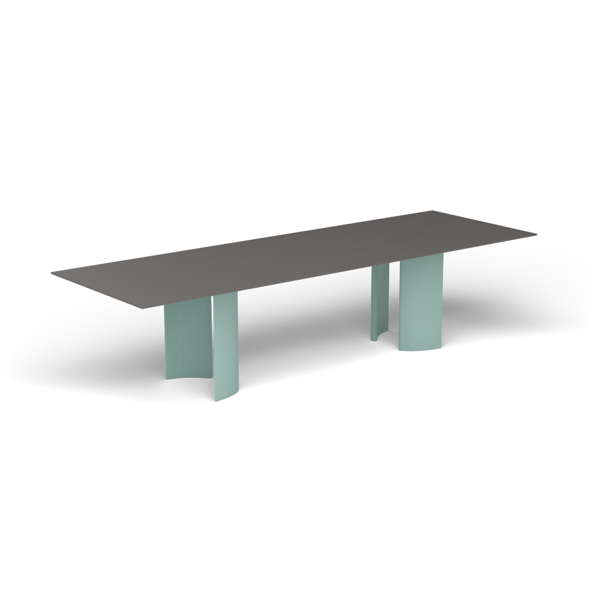 Naca Rechthoekige Eettafel, 300 × 100 × 72 cm, Light Blue, Aluminium speckled Anthracite