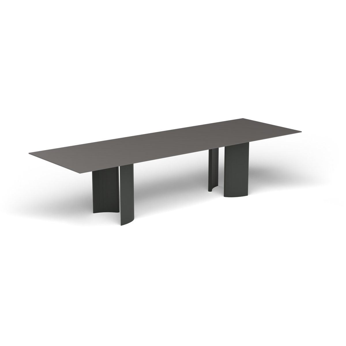 Naca Rechthoekige Eettafel, 300 × 100 × 72 cm, Metallic Grey, Aluminium speckled Anthracite