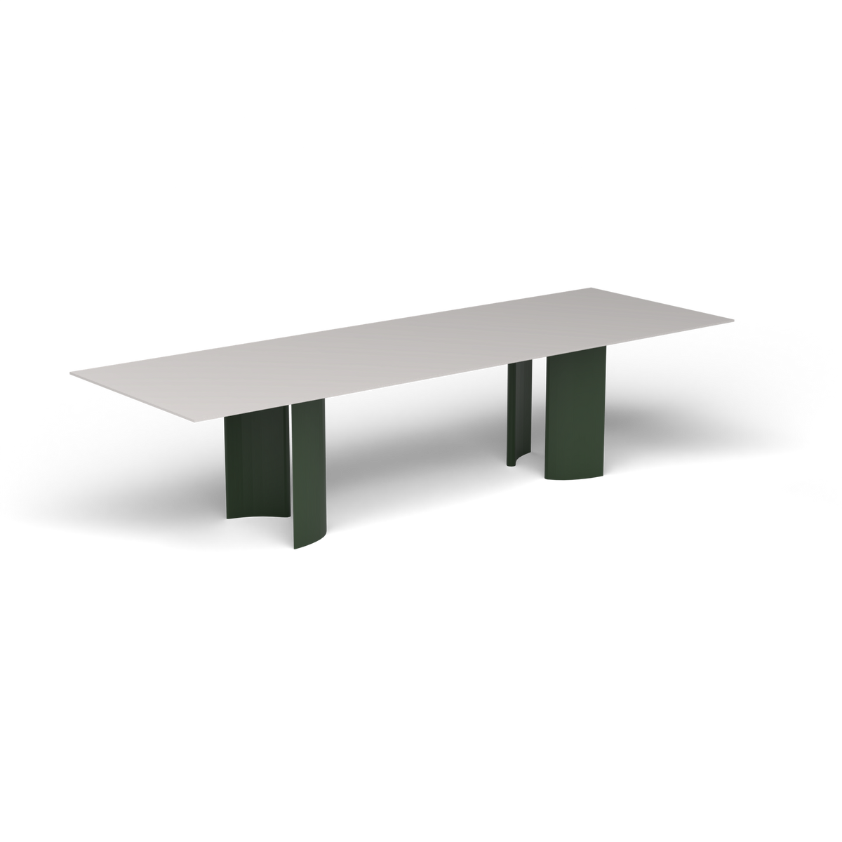 Naca Rechthoekige Eettafel, 300 × 100 × 72 cm, Bottle Green, Aluminium speckled Grey