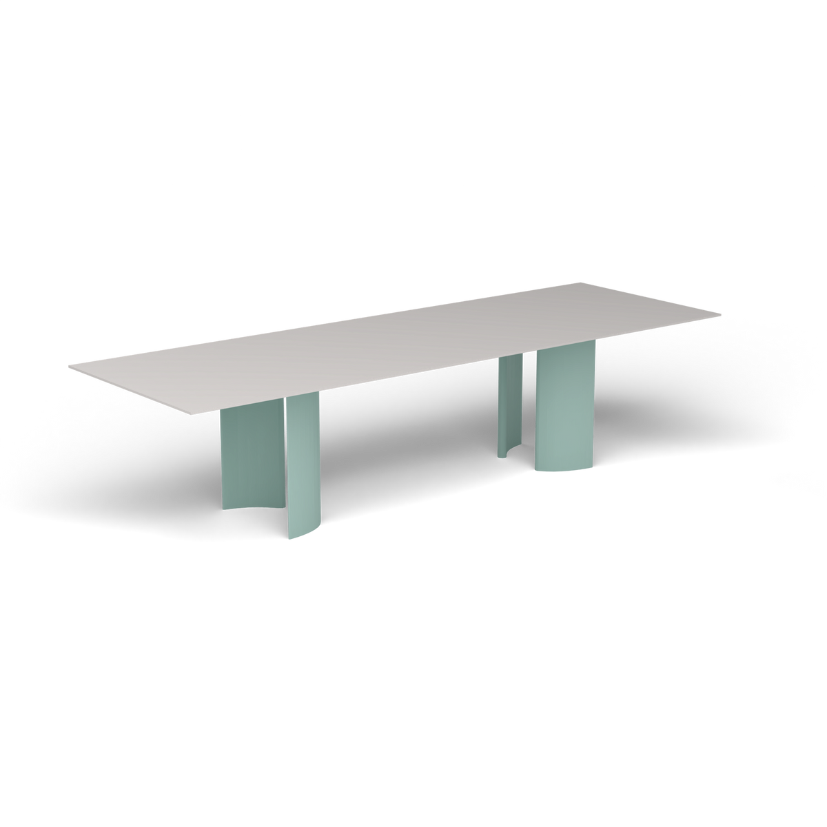 Naca Rechthoekige Eettafel, 300 × 100 × 72 cm, Light Blue, Aluminium speckled Grey