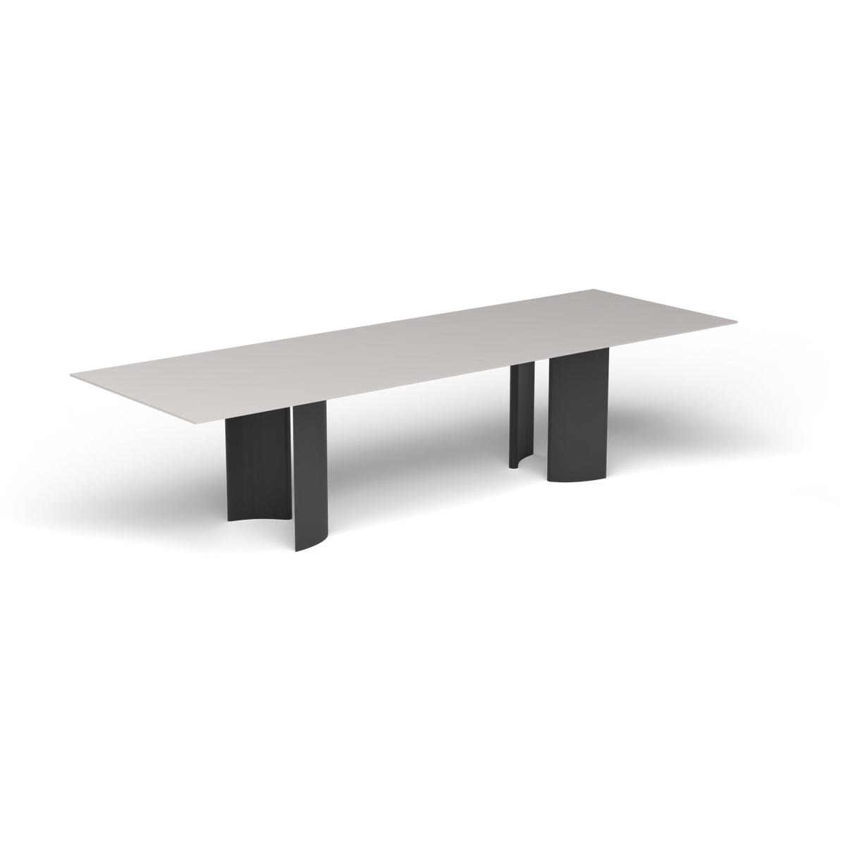 Naca Rechthoekige Eettafel, 300 × 100 × 72 cm, Metallic Grey, Aluminium speckled Grey