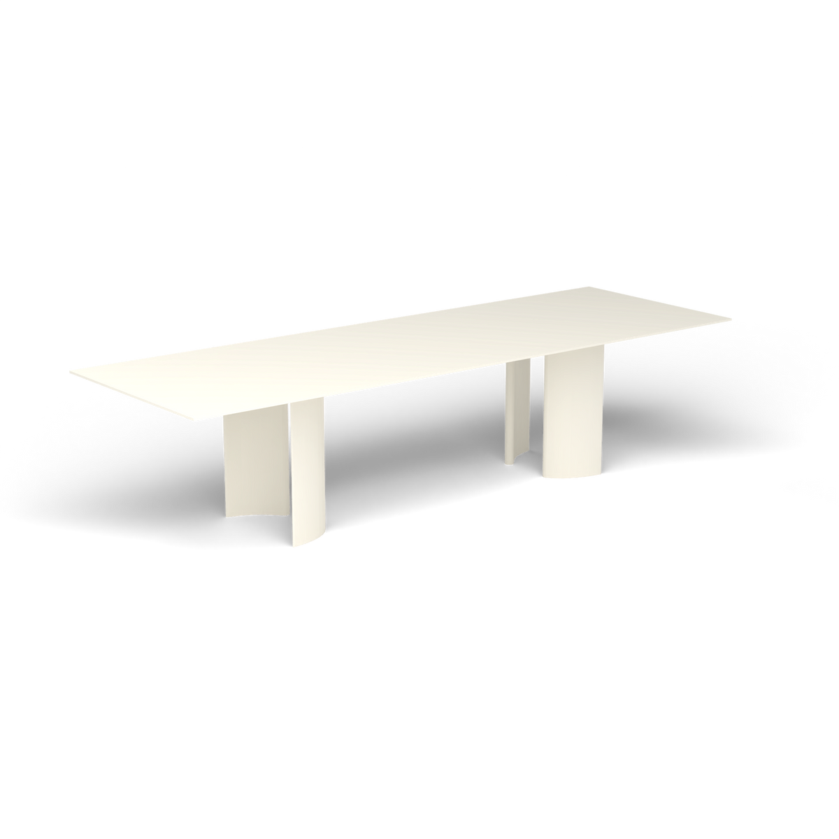 Naca Rechthoekige Eettafel, 300 × 100 × 72 cm, Antique White, Gelakt aluminium (volgt onderstelkleur)