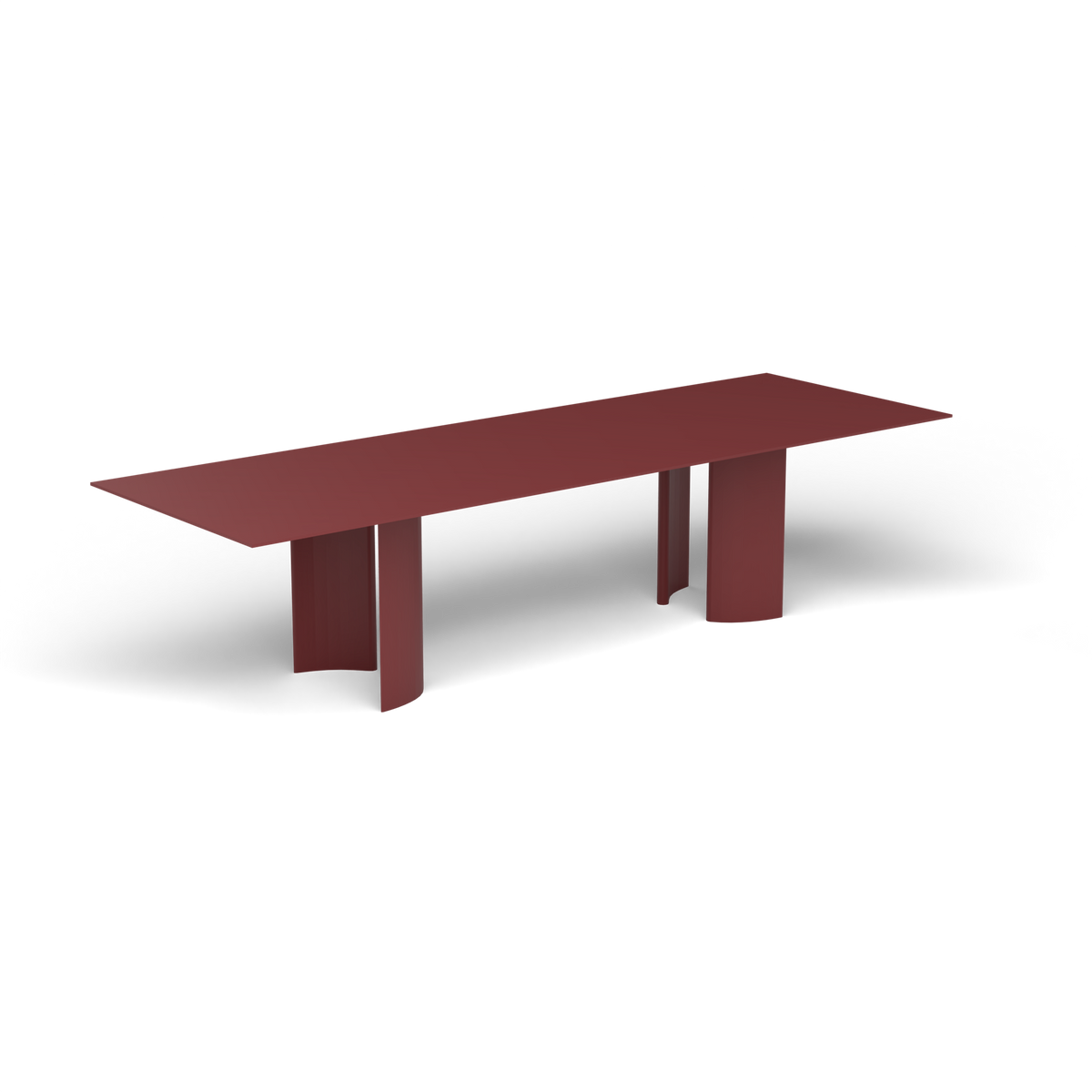 Naca Rechthoekige Eettafel, 300 × 100 × 72 cm, Autumn Red, Gelakt aluminium (volgt onderstelkleur)