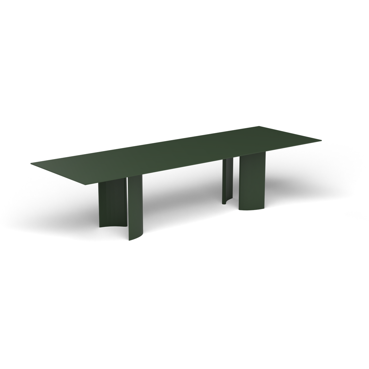Naca Rechthoekige Eettafel, 300 × 100 × 72 cm, Bottle Green, Gelakt aluminium (volgt onderstelkleur)