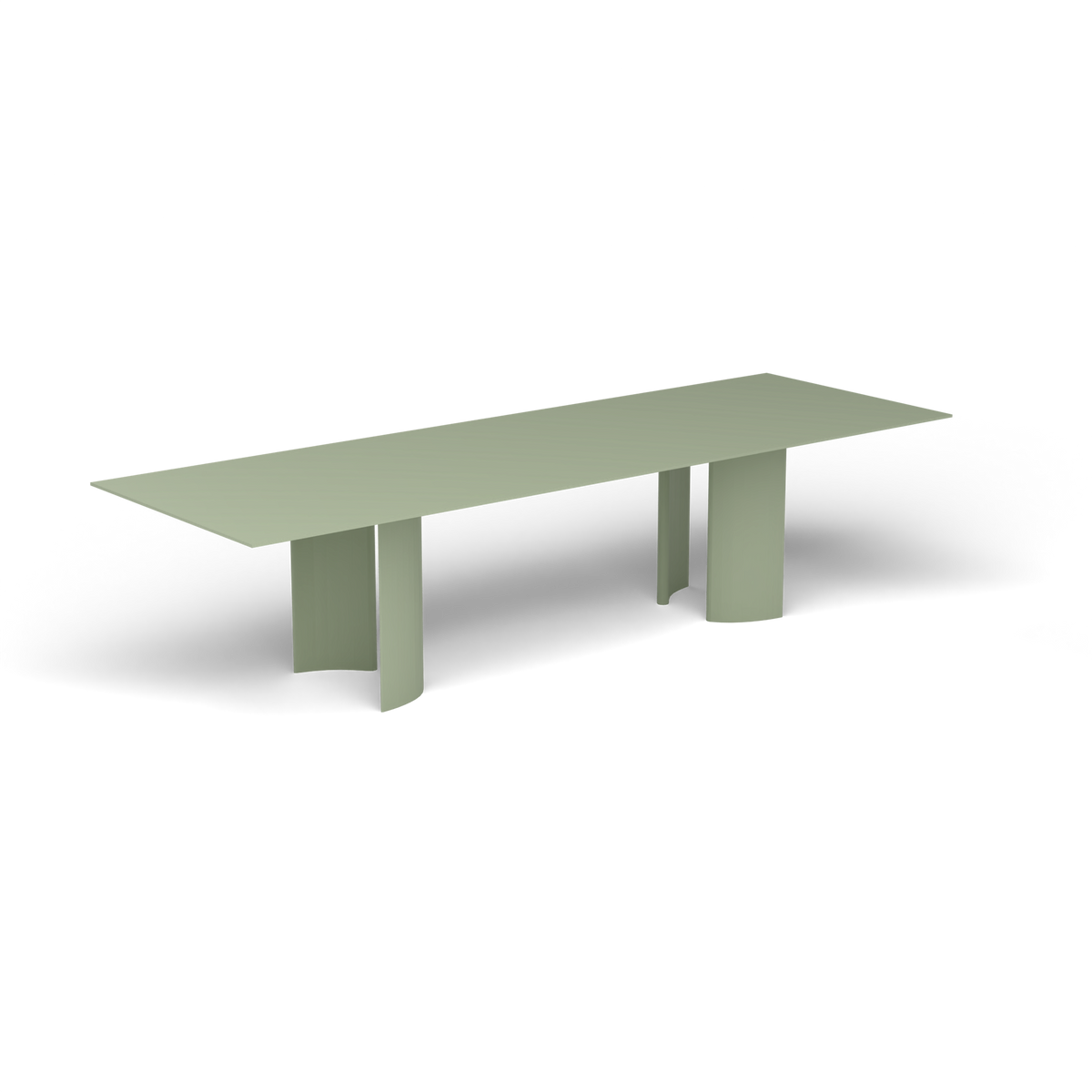 Naca Rechthoekige Eettafel, 300 × 100 × 72 cm, Green Tea, Gelakt aluminium (volgt onderstelkleur)