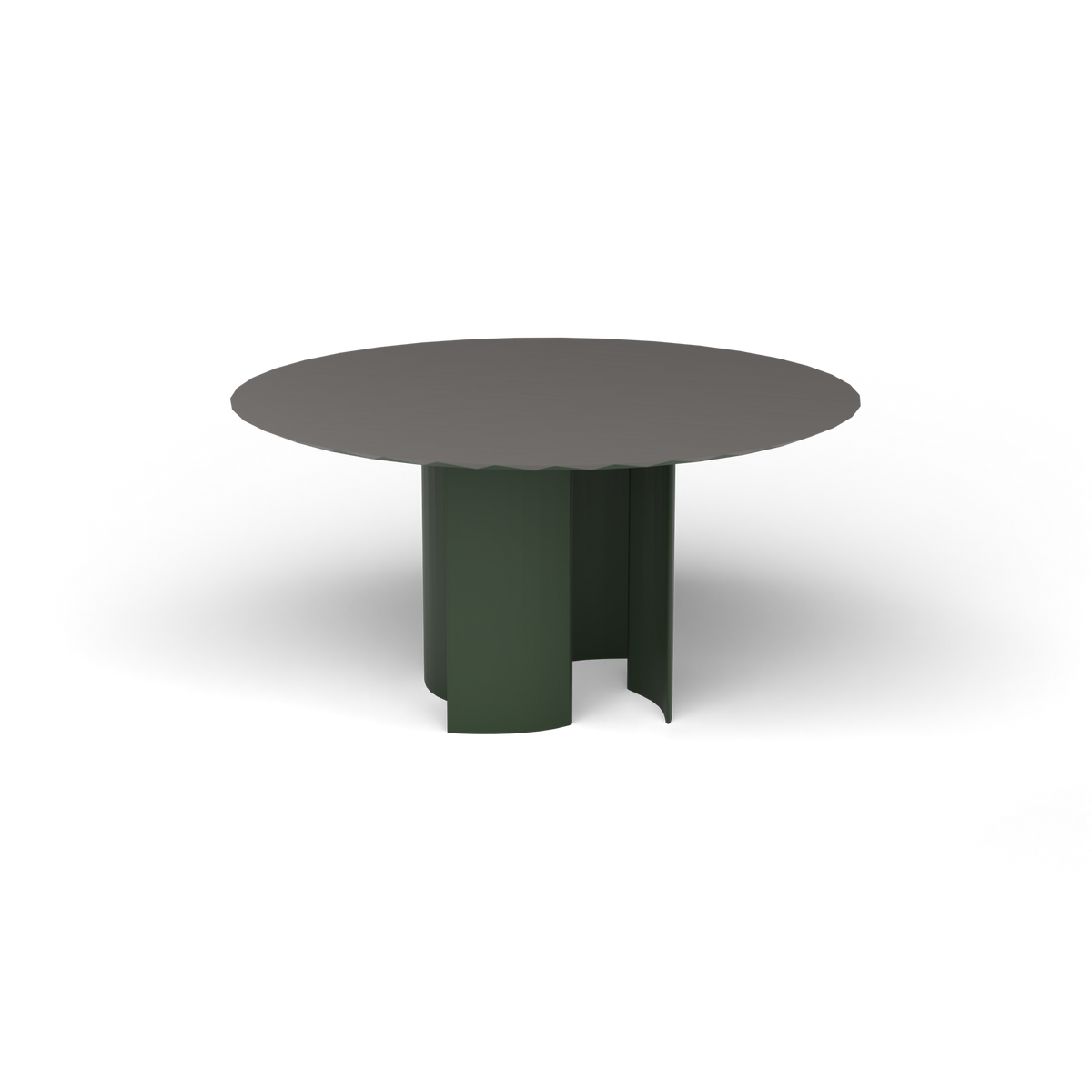 Naca Ronde Eettafel, Ø 138 × 72 cm, Bottle Green, Aluminium speckled Anthracite