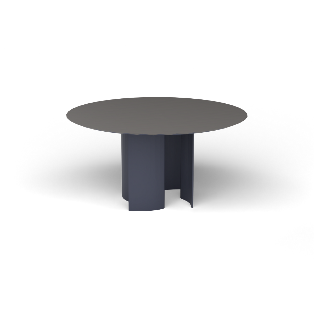 Naca Ronde Eettafel, Ø 138 × 72 cm, Grey Blue, Aluminium speckled Anthracite