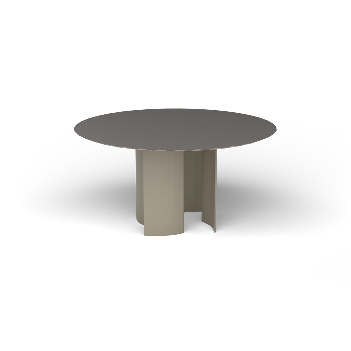 Naca Ronde Eettafel, Ø 138 × 72 cm, Pearly Gold, Aluminium speckled Anthracite
