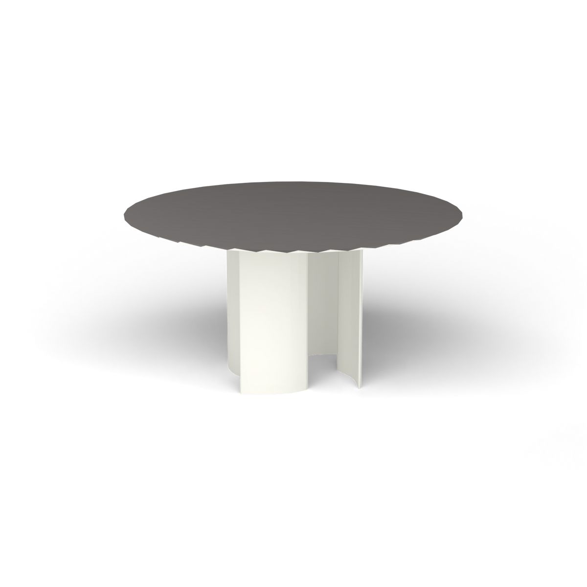 Naca Ronde Eettafel, Ø 138 × 72 cm, White, Aluminium speckled Anthracite