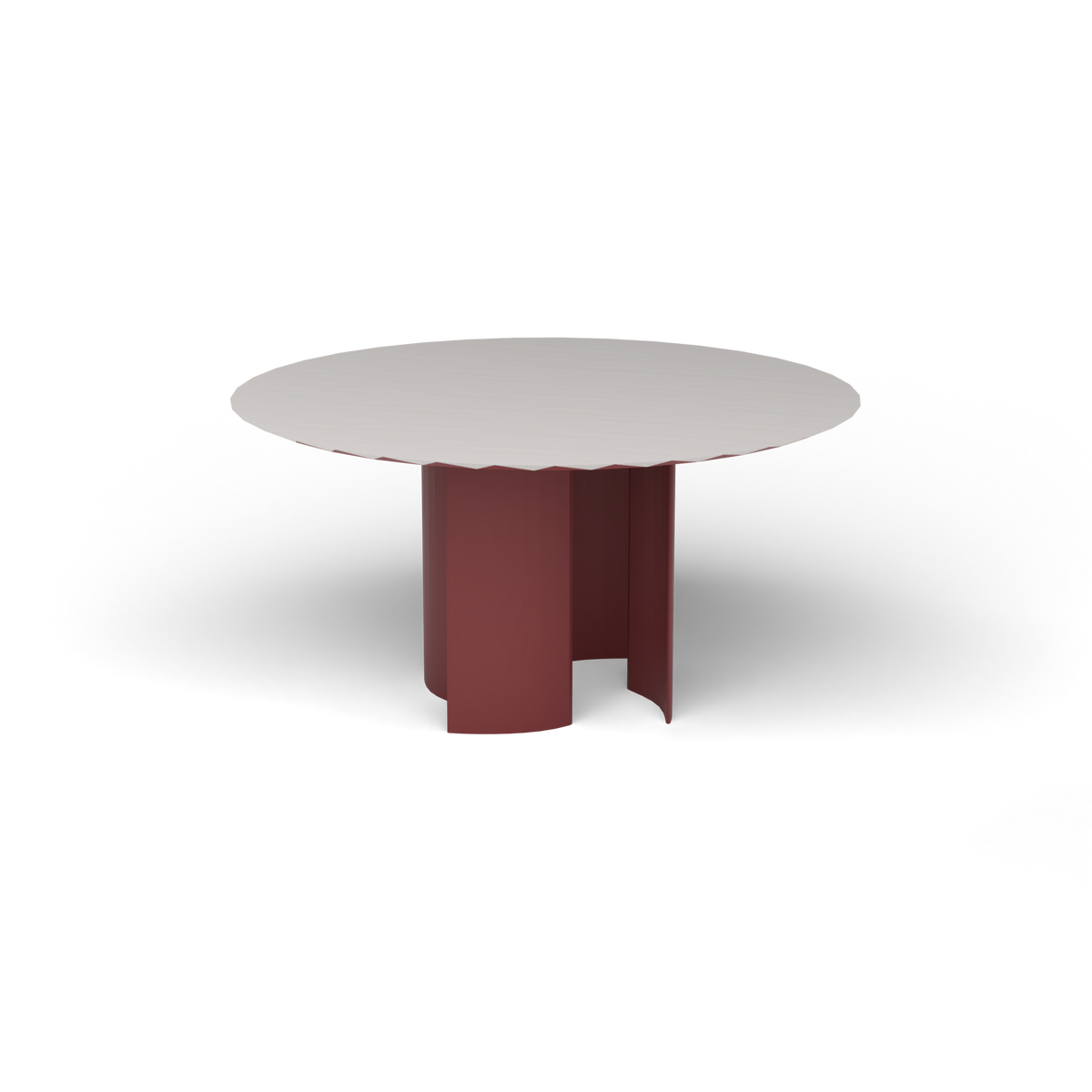 Naca Ronde Eettafel, Ø 138 × 72 cm, Autumn Red, Aluminium speckled Grey