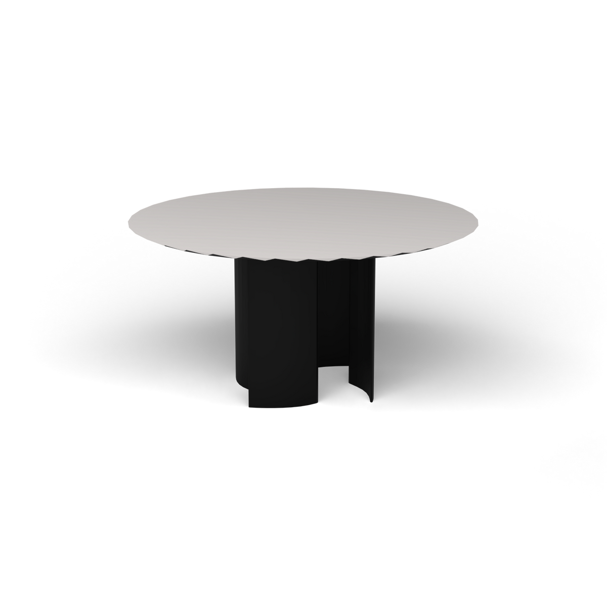 Naca Ronde Eettafel, Ø 138 × 72 cm, Black, Aluminium speckled Grey