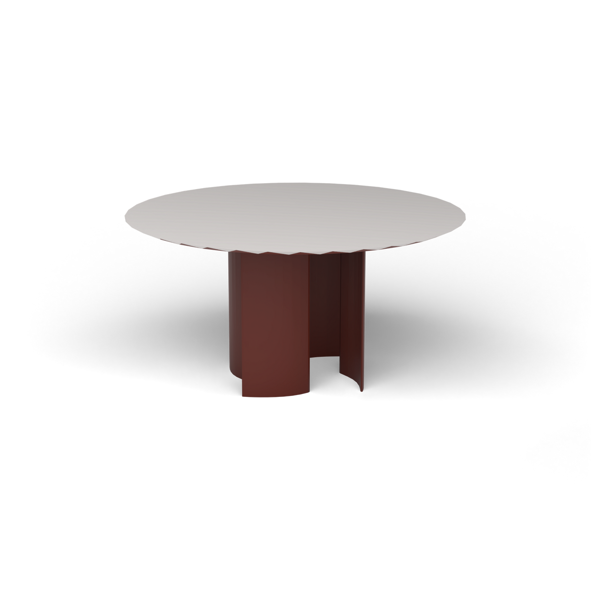 Naca Ronde Eettafel, Ø 138 × 72 cm, Chestnut Brown, Aluminium speckled Grey