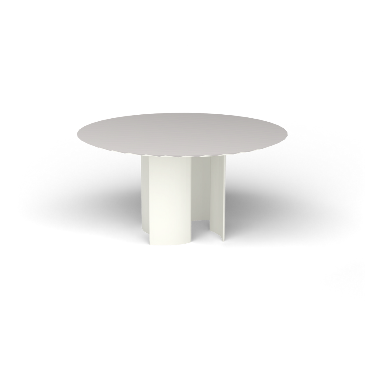Naca Ronde Eettafel, Ø 138 × 72 cm, White, Aluminium speckled Grey