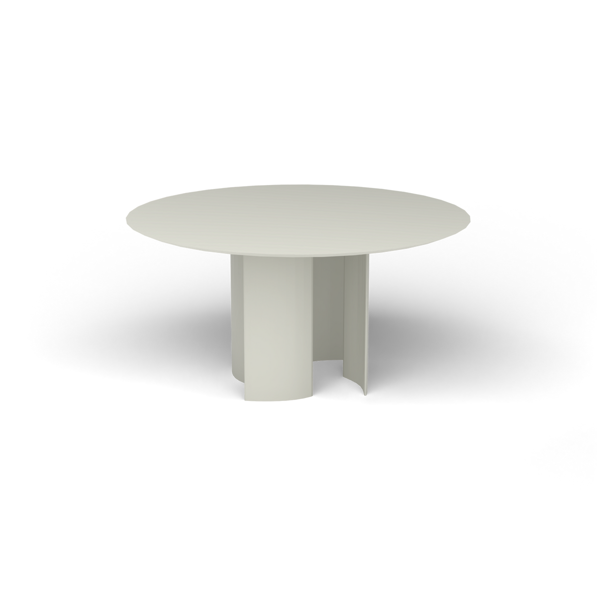 Naca Ronde Eettafel, Ø 138 × 72 cm, Powder Grey, Gelakt aluminium (volgt onderstelkleur)