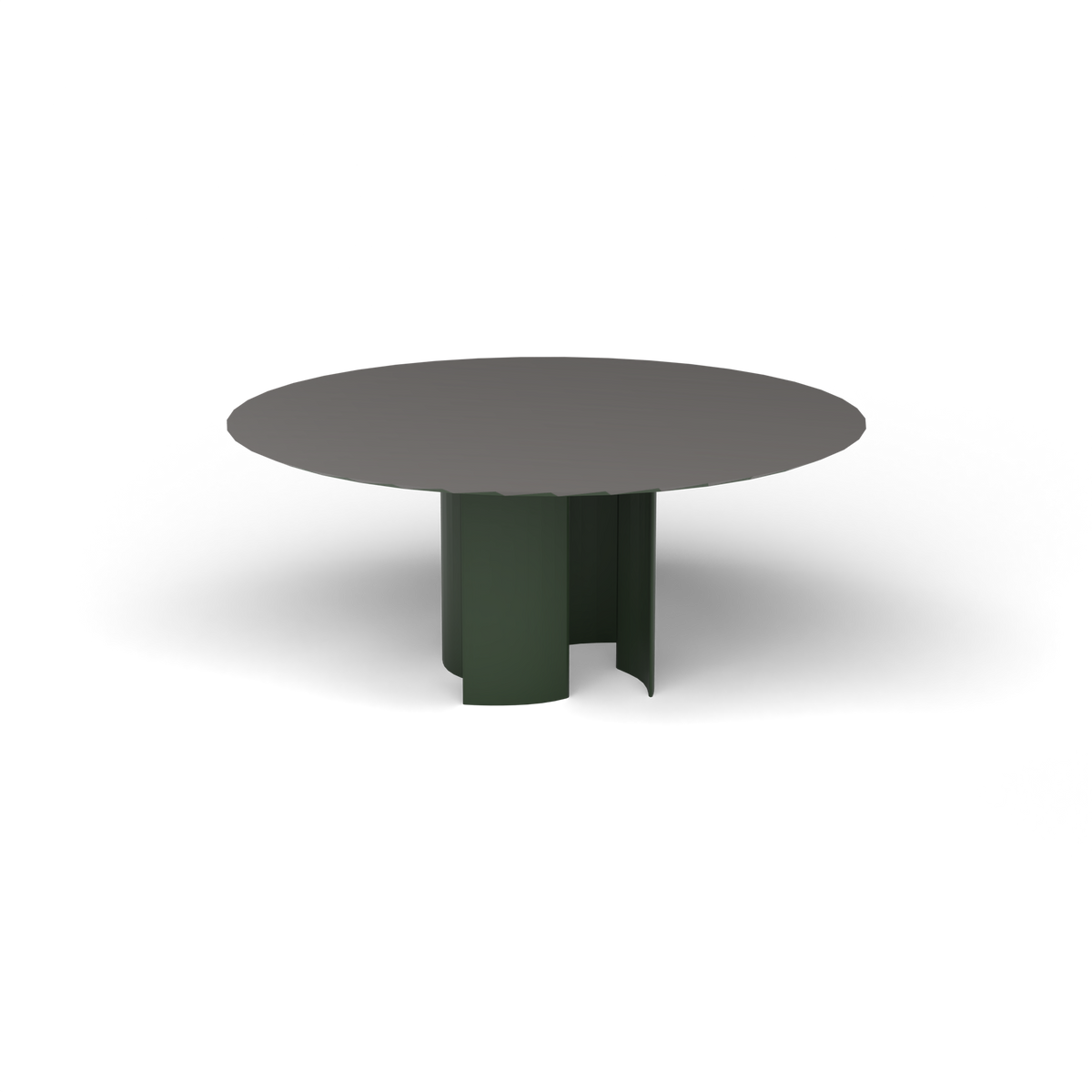 Naca Ronde Eettafel, Ø 165 × 72 cm, Bottle Green, Aluminium speckled Anthracite