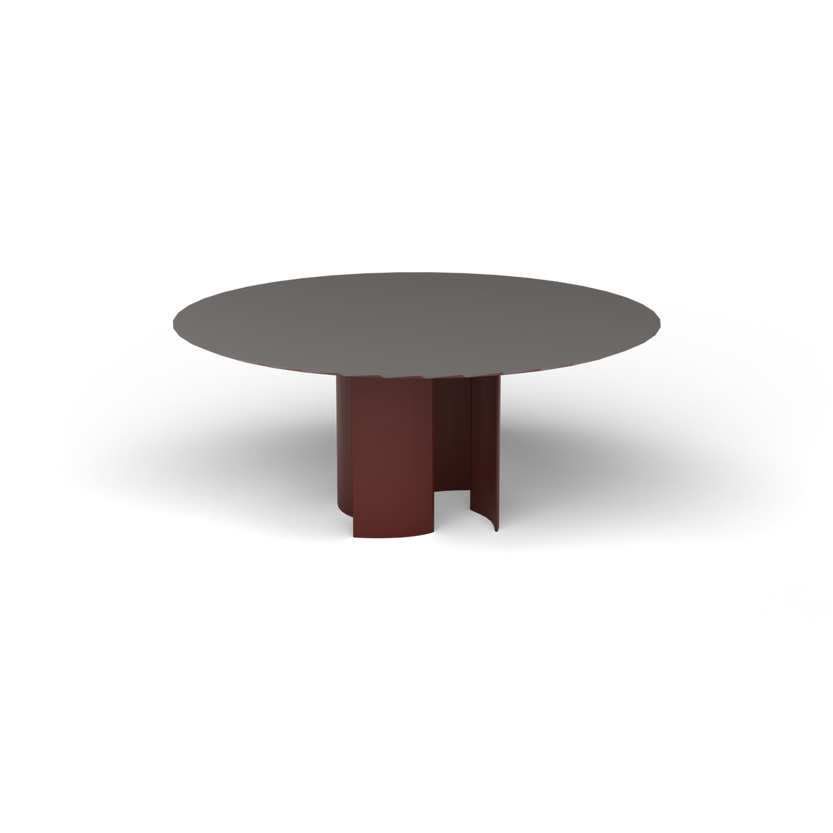 Naca Ronde Eettafel, Ø 165 × 72 cm, Chestnut Brown, Aluminium speckled Anthracite