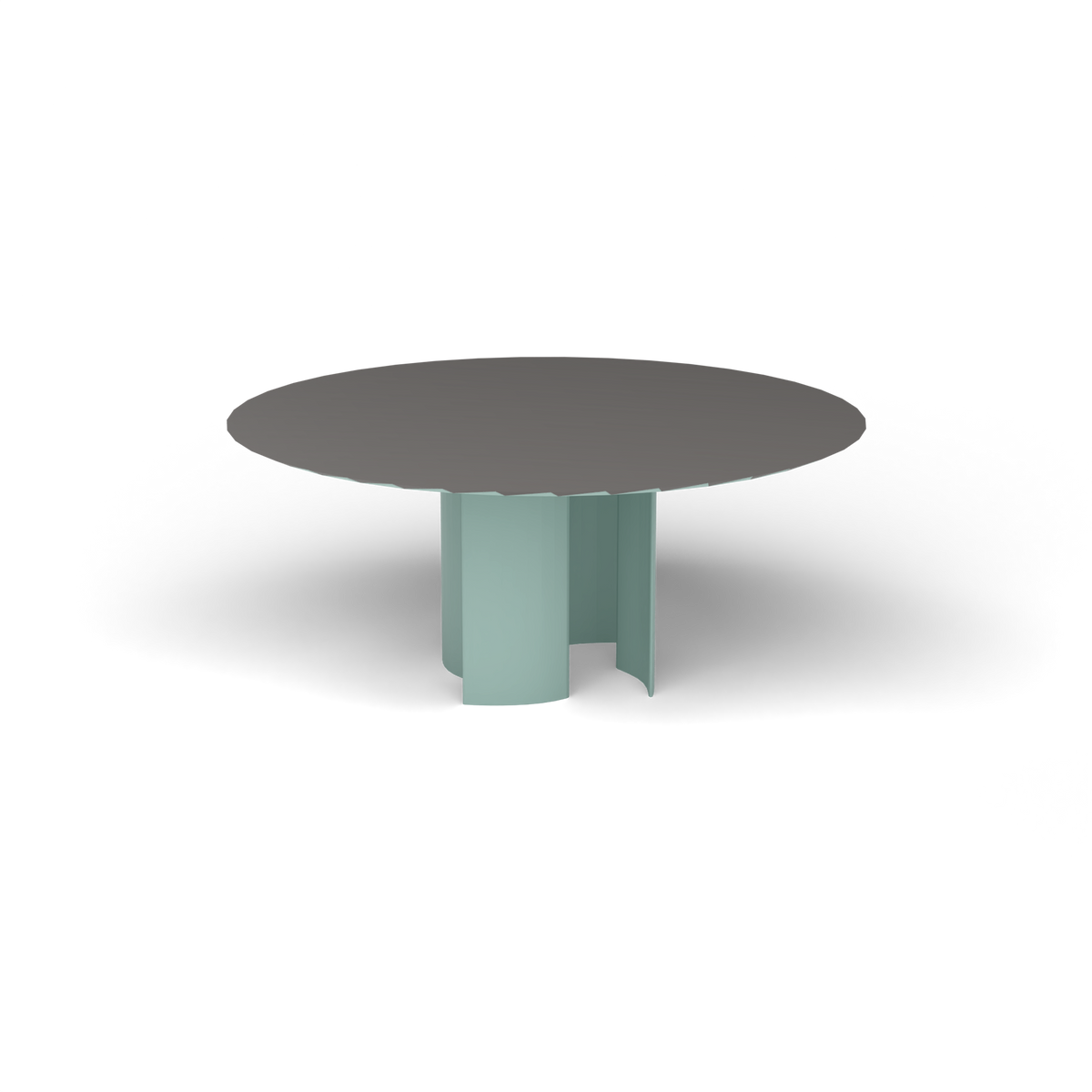 Naca Ronde Eettafel, Ø 165 × 72 cm, Light Blue, Aluminium speckled Anthracite