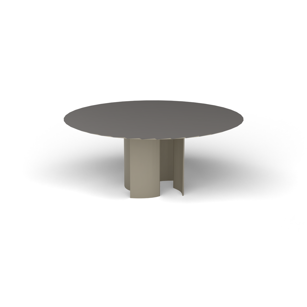 Naca Ronde Eettafel, Ø 165 × 72 cm, Pearly Gold, Aluminium speckled Anthracite
