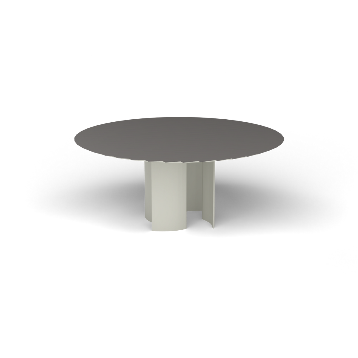 Naca Ronde Eettafel, Ø 165 × 72 cm, Powder Grey, Aluminium speckled Anthracite