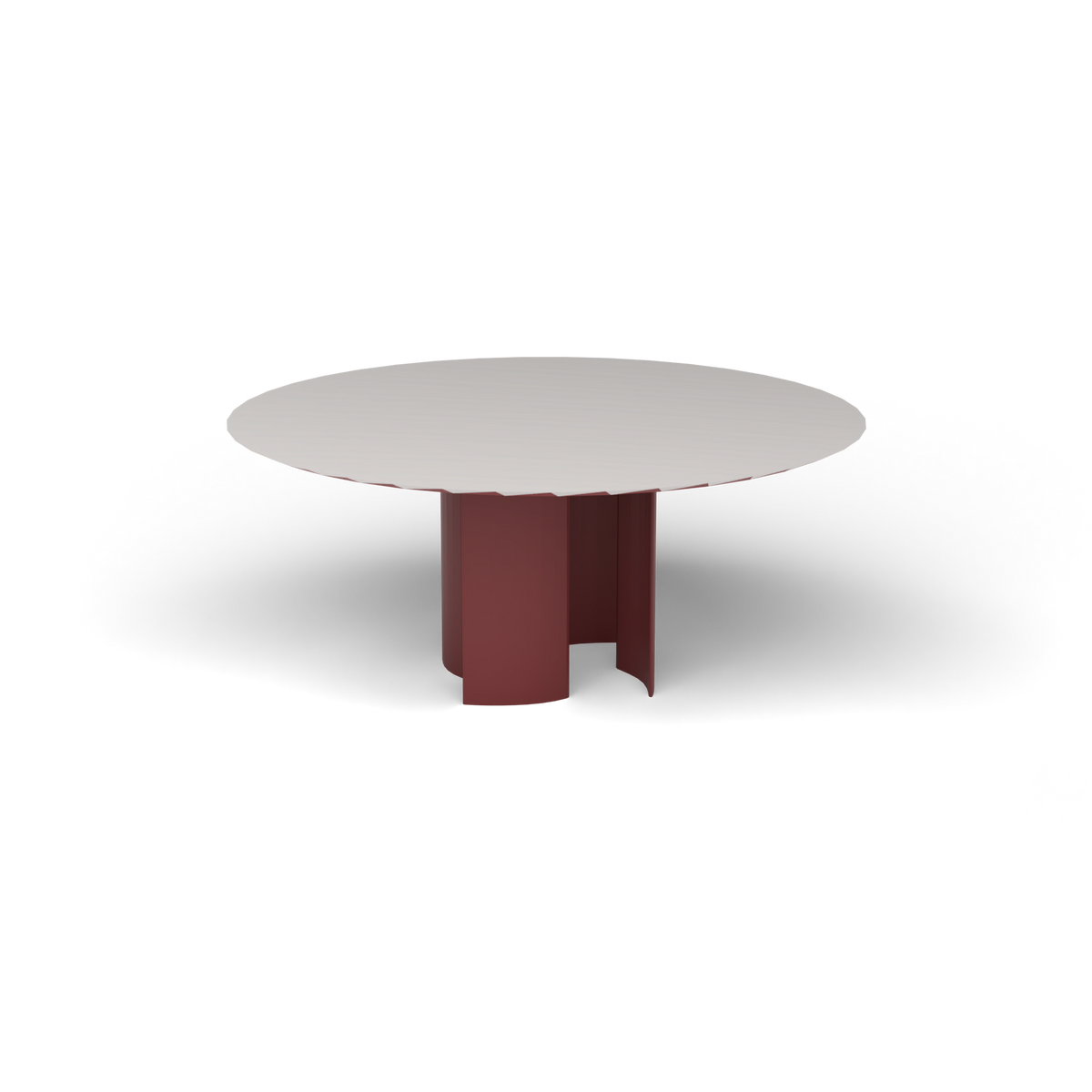 Naca Ronde Eettafel, Ø 165 × 72 cm, Autumn Red, Aluminium speckled Grey