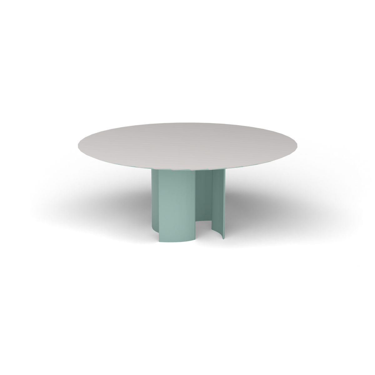 Naca Ronde Eettafel, Ø 165 × 72 cm, Light Blue, Aluminium speckled Grey