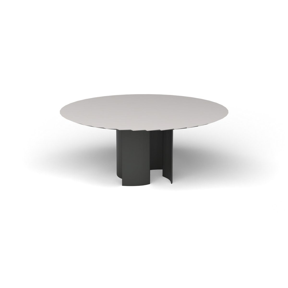 Naca Ronde Eettafel, Ø 165 × 72 cm, Metallic Grey, Aluminium speckled Grey