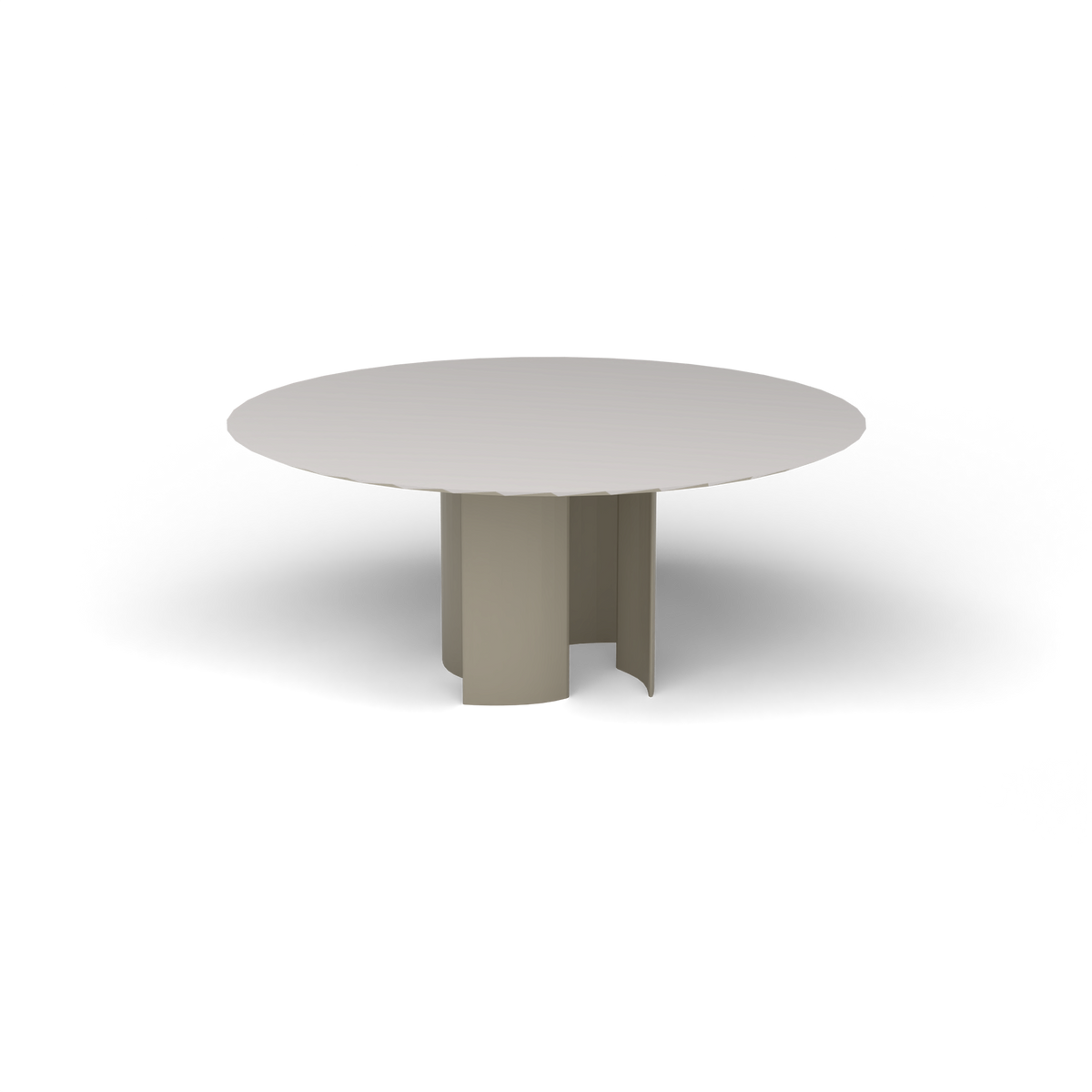 Naca Ronde Eettafel, Ø 165 × 72 cm, Pearly Gold, Aluminium speckled Grey
