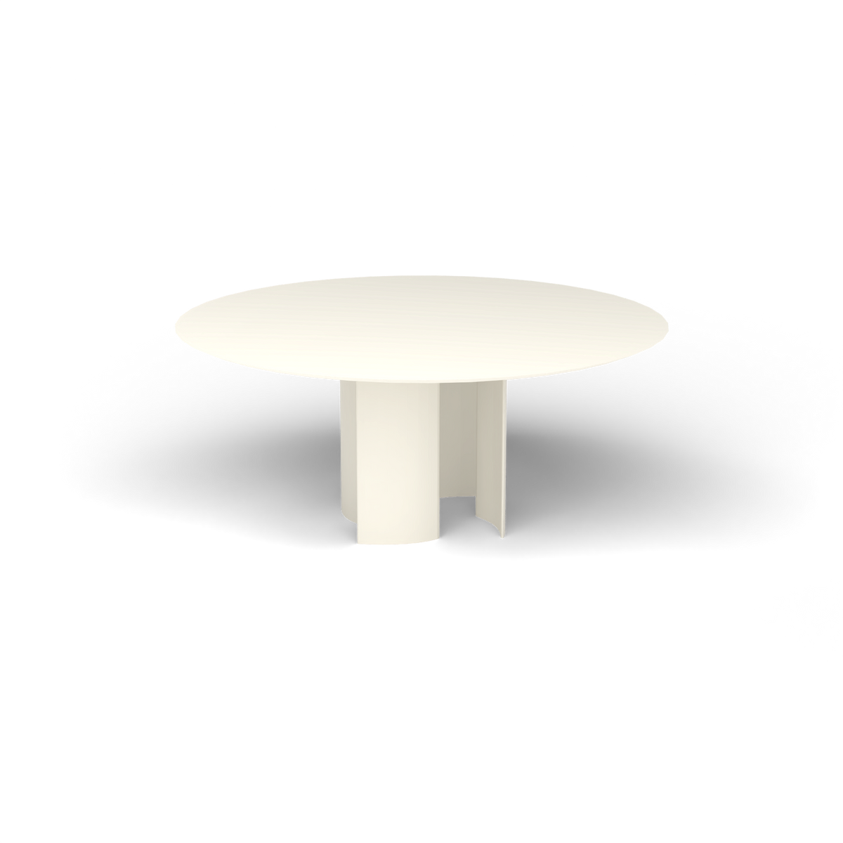 Naca Ronde Eettafel, Ø 165 × 72 cm, Antique White, Gelakt aluminium (volgt onderstelkleur)