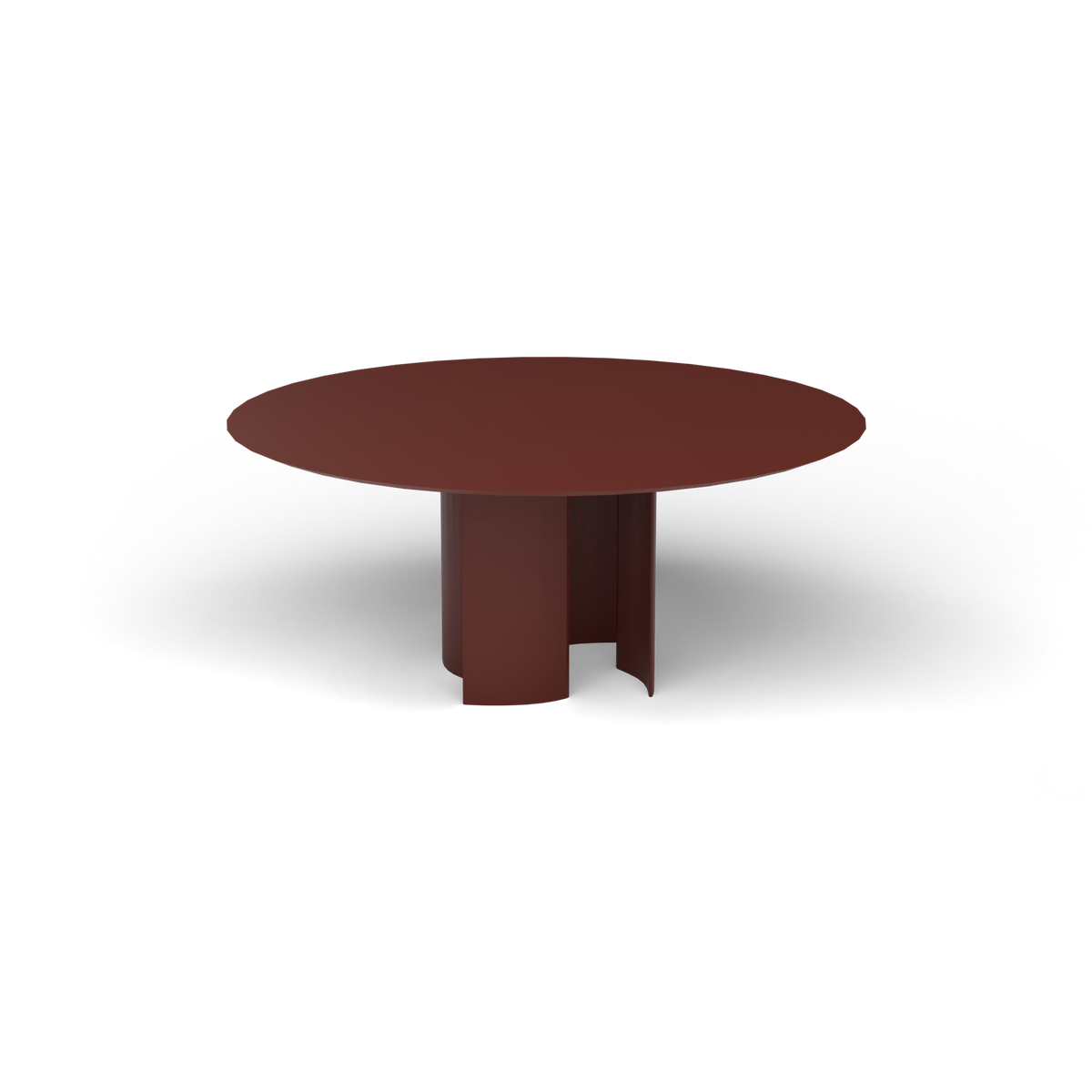 Naca Ronde Eettafel, Ø 165 × 72 cm, Chestnut Brown, Gelakt aluminium (volgt onderstelkleur)