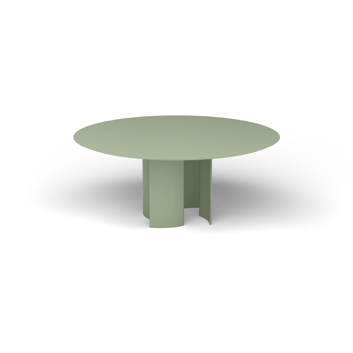 Naca Ronde Eettafel, Ø 165 × 72 cm, Green Tea, Gelakt aluminium (volgt onderstelkleur)