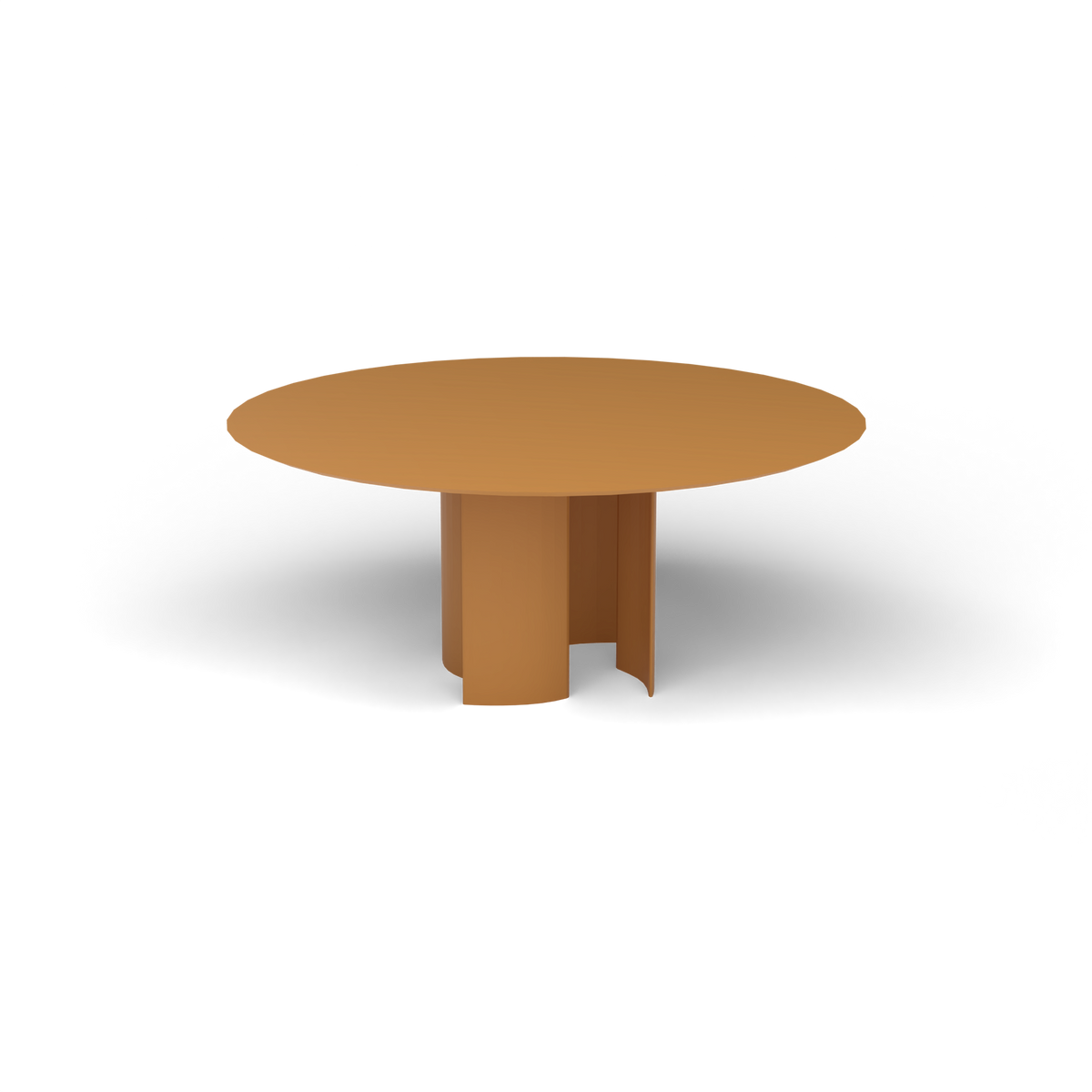 Naca Ronde Eettafel, Ø 165 × 72 cm, Mustard Yellow, Gelakt aluminium (volgt onderstelkleur)
