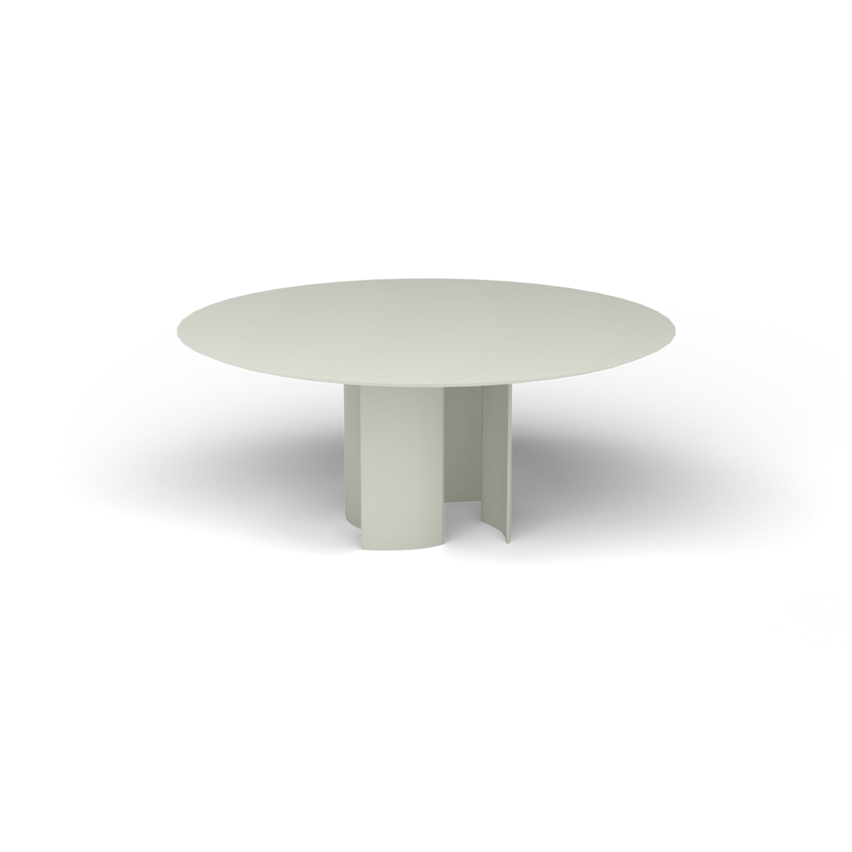 Naca Ronde Eettafel, Ø 165 × 72 cm, Powder Grey, Gelakt aluminium (volgt onderstelkleur)