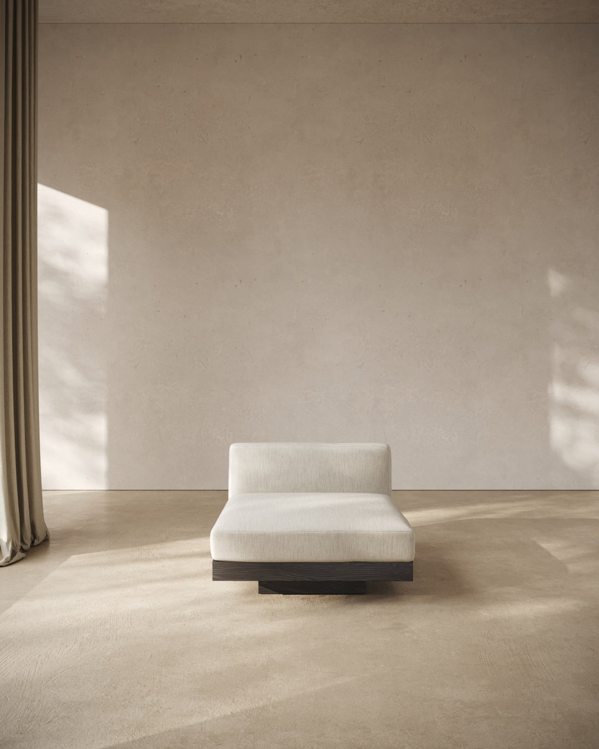 Bench 1-seat Indoor Beige Black Rudolph