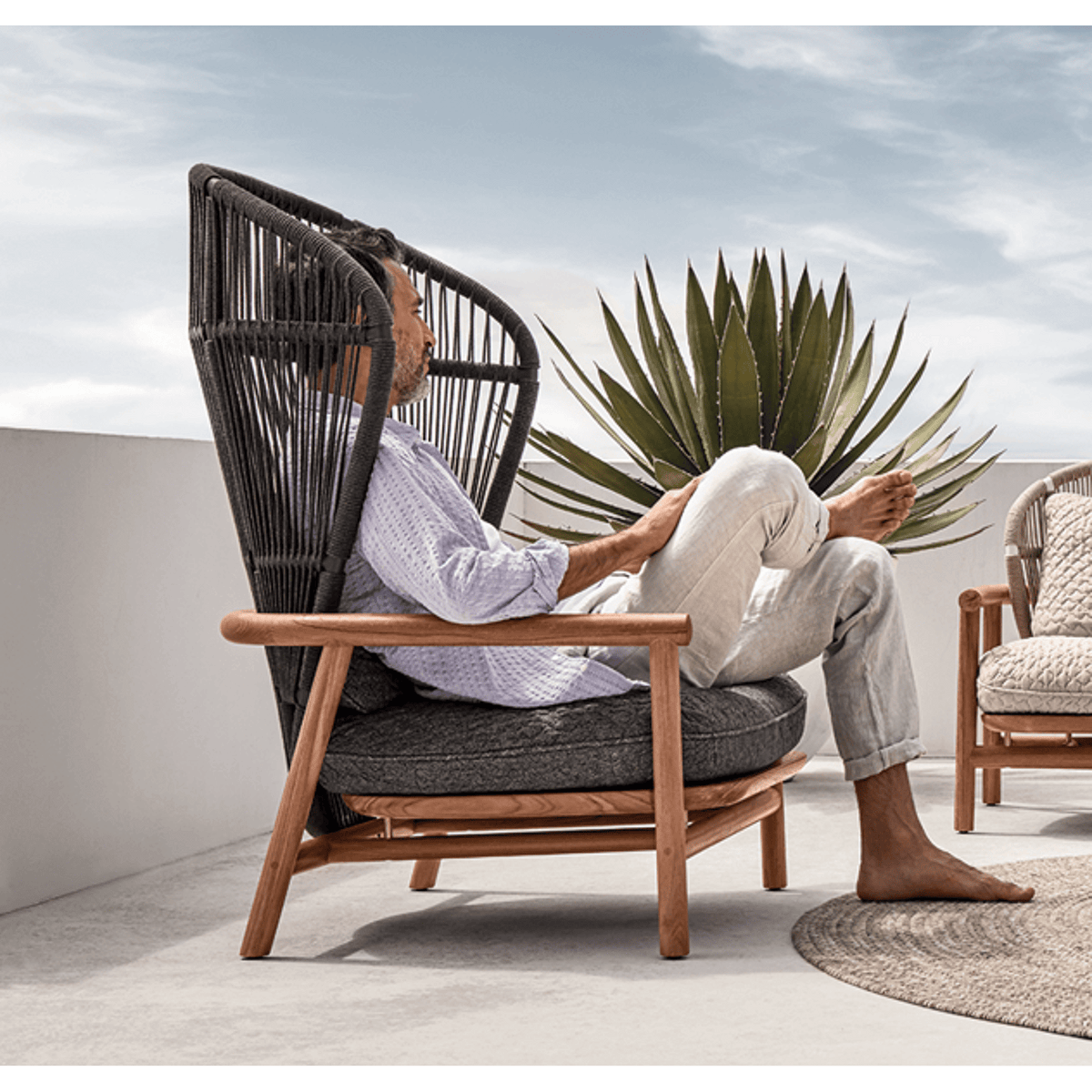 Fauteuil de jardin haut dossier Fern