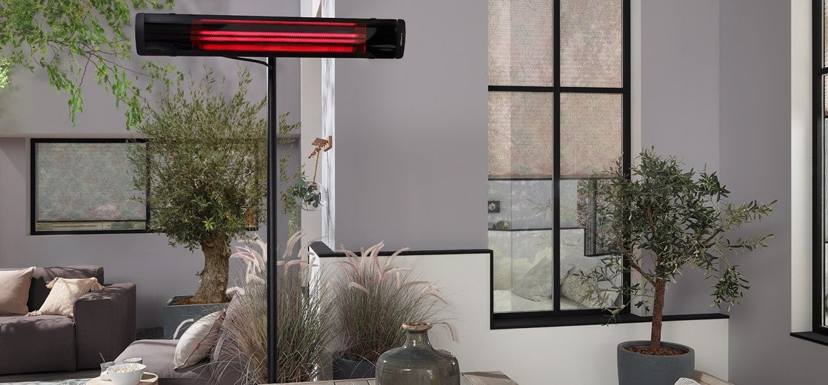 Heatscope Stand vrijstaande voet op een terras