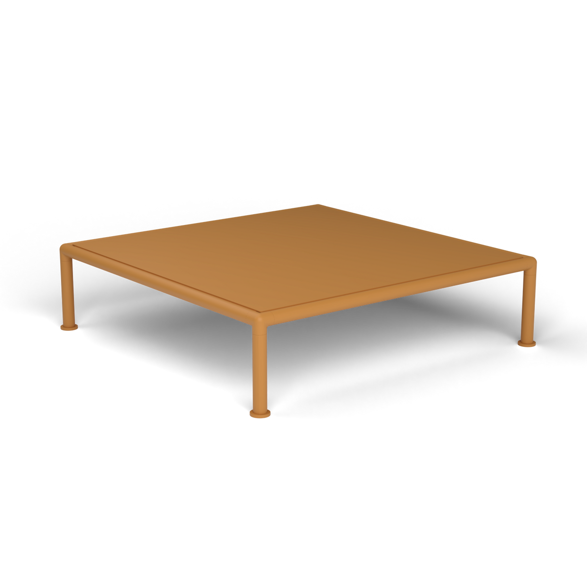 Roè Vierkante Salontafel, 79 × 79 × h 20 cm, Mustard Yellow, Gelakt aluminium (volgt onderstelkleur)