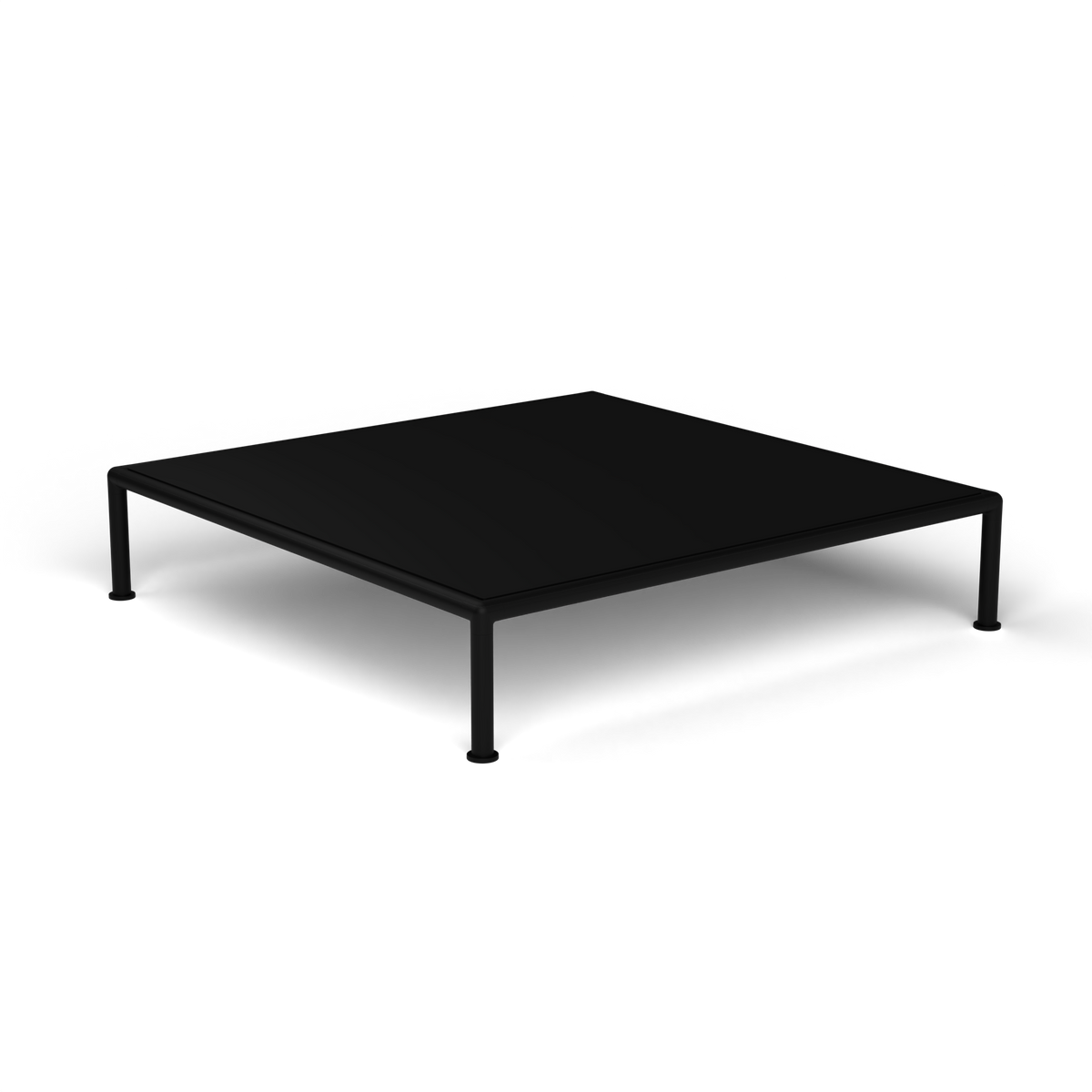 Roè Vierkante Salontafel, 96 × 96 × h 20 cm, Black, Gelakt aluminium (volgt onderstelkleur)