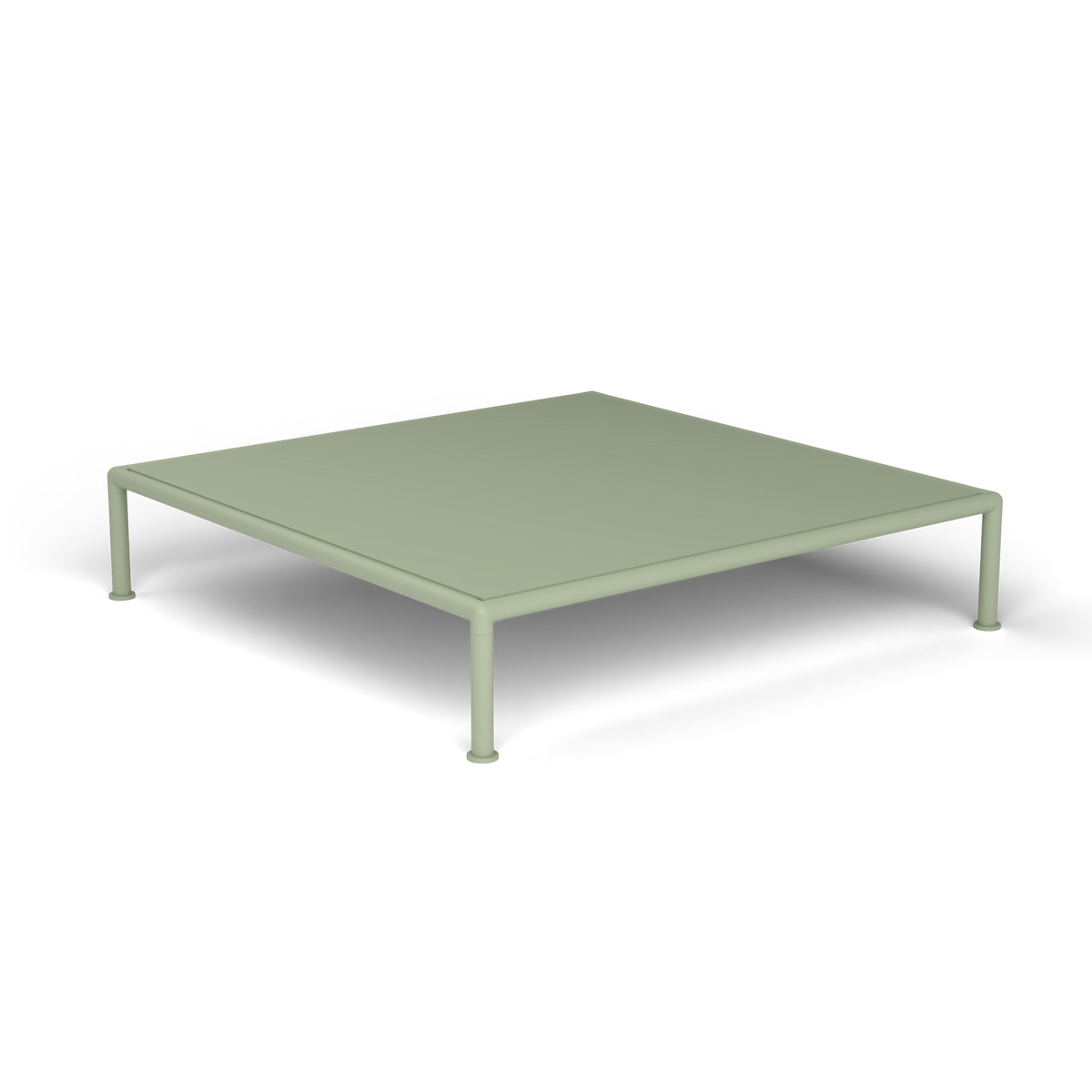 Roè Vierkante Salontafel, 96 × 96 × h 20 cm, Green Tea, Gelakt aluminium (volgt onderstelkleur)