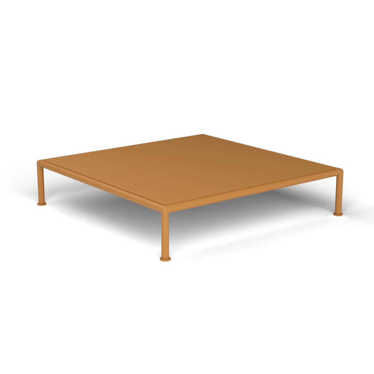 Roè Vierkante Salontafel, 96 × 96 × h 20 cm, Mustard Yellow, Gelakt aluminium (volgt onderstelkleur)