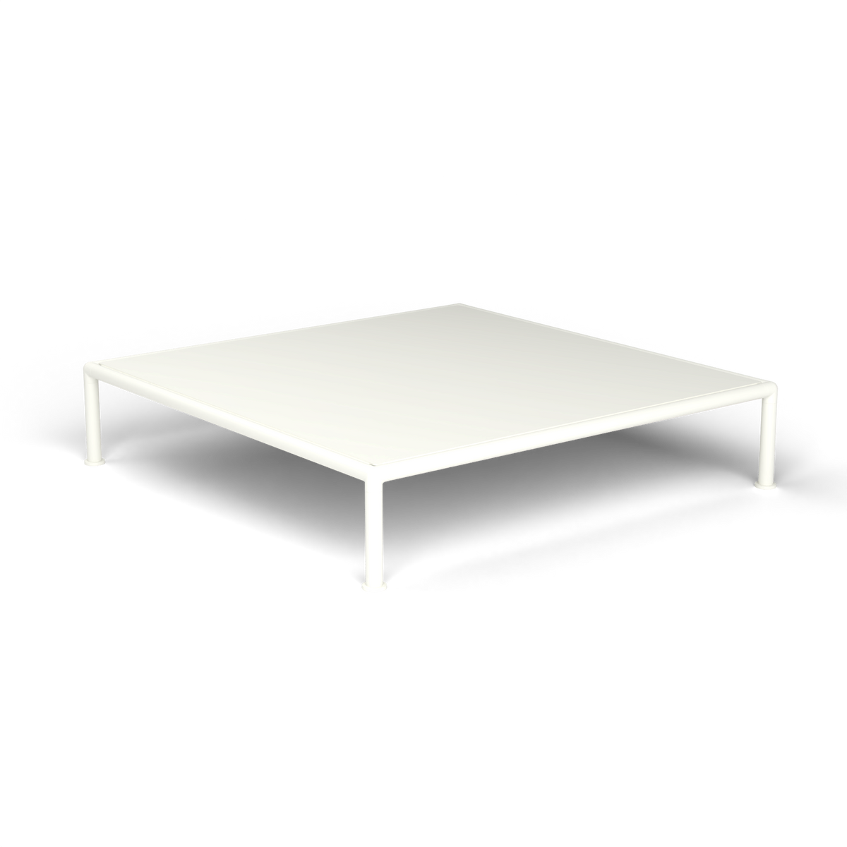 Roè Vierkante Salontafel, 96 × 96 × h 20 cm, White, Gelakt aluminium (volgt onderstelkleur)
