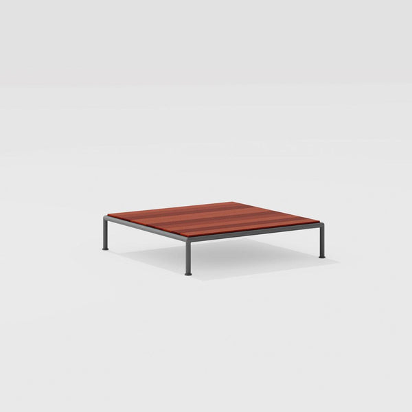 Low square table with top in lava stone 96 x 96 x h 21/31 cm