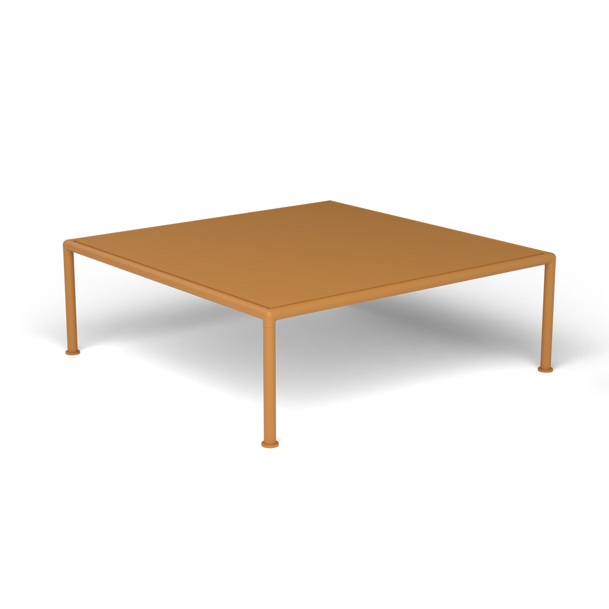 Roè Vierkante Salontafel, 96 × 96 × h 30 cm, Mustard Yellow, Gelakt aluminium (volgt onderstelkleur)