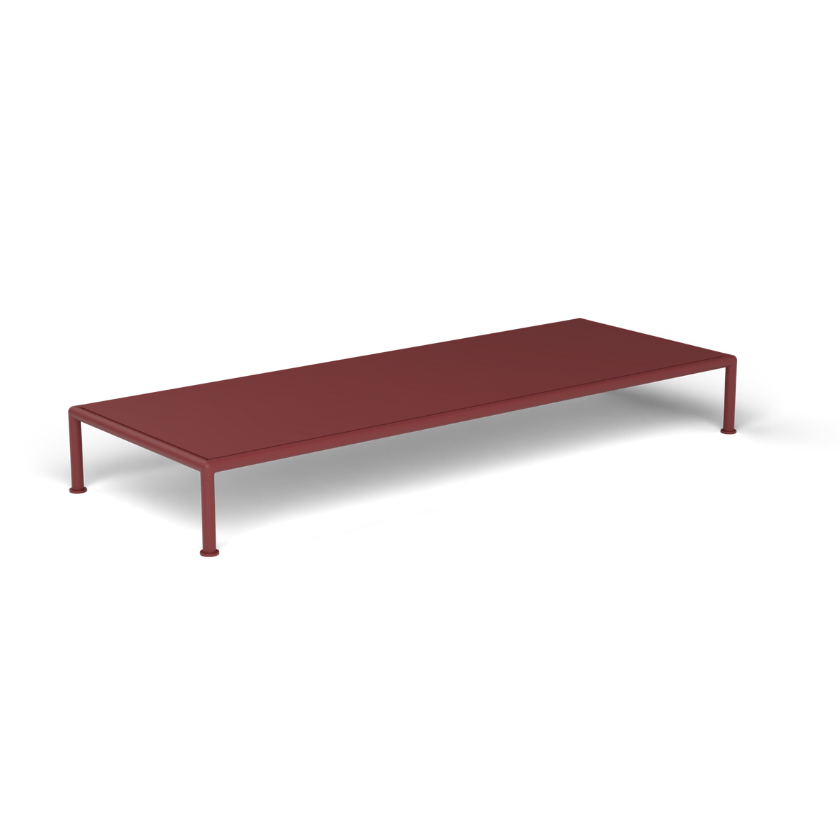 Roè Rechthoekige Salontafel, 161 × 61 × h 20 cm, Autumn Red, Gelakt aluminium (volgt onderstelkleur)